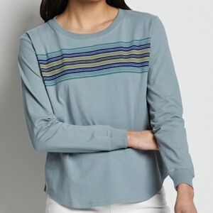 Pendleton Striped Blue Long Sleeve Top